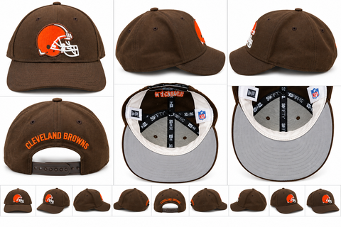 Cleveland Browns New Era 59FIFTY NFL Brown Snapback Hat Cap Orange Logo