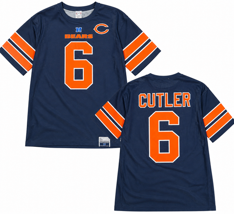Chicago Bears Jay Cutler #6 NFL Football Jersey Shirt Navy Orange Size L
