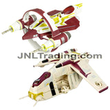 Year 2009 Star Wars Transformers Crossovers 2 Pack 7 Inch Tall Figure - CLONE PILOT to Republic Gunship and KIT FISTO to Jedi Starfighter
