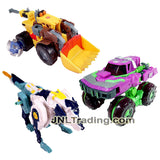 Year 2006 Transformers Cybertron Series 3 Pack Deluxe Class 6 Inch Tall Figure - LANDMINE (Tractor), SNARL (Wolf) and DIRT BOSS (ATV)