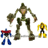 Year 2008 Transformer Animated Series Exclusive 3 Pack Figure Set - Deluxe Class STEALTH LOCKDOWN with Legends Class Bumblebee and Optimus Prime