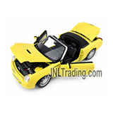 Maisto Special Edition Series 1:18 Scale Die Cast Car - Yellow 2 Door Convertible FORD THUNDERBIRD with Black Hardtop and Display Base