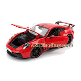 Maisto Special Edition Series 1:18 Scale Die Cast Car Set - Red Sports Coupe PORSCHE 911 GT3 with Spoiler and Display Base