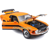 Maisto Special Edition Series 1:18 Scale Die Cast Car - Yellow Muscle Coupe 1970 FORD MUSTANG MACH 1 with Display Base