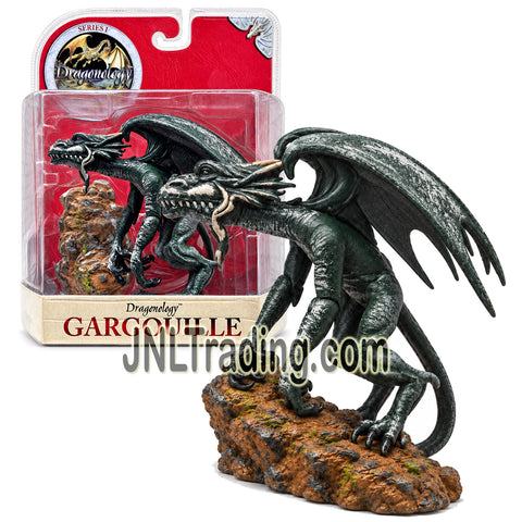 Year 2006 Sababa Toys Series I Dragonology Fantasy Creature Collectible 6 Inch Tall Dragon Figure - GARGOUILLE with Rocky Display Base