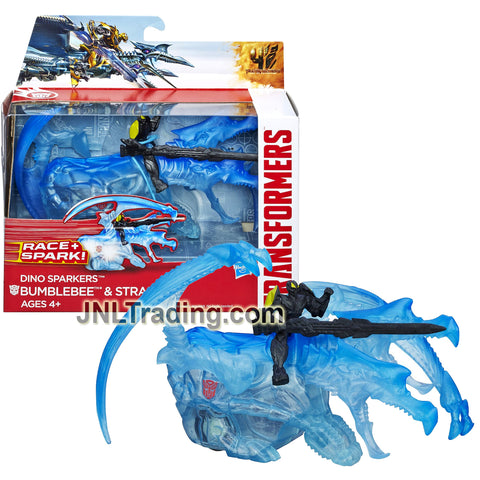 Year 2014 Transformers Movie Age of Extinction Dino Sparkers Series 6 Inch Long Figure Racer - BUMBLEBEE and STRAFE with Battle Spark FX