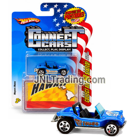 Year 2008 Hot Wheels Connect Cars  Series 1:64 Scale Die Cast Car Set #50 - HAWAII State Blue Dune Buggy MEYERS MANX N4166