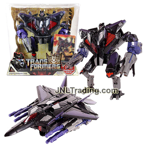 Year 2008 Transformers Revenge of the Fallen Series Voyager Class 7 Inch Tall Figure - SKYWARP with Missile Launchers & Collector Card (F-22 Raptor)