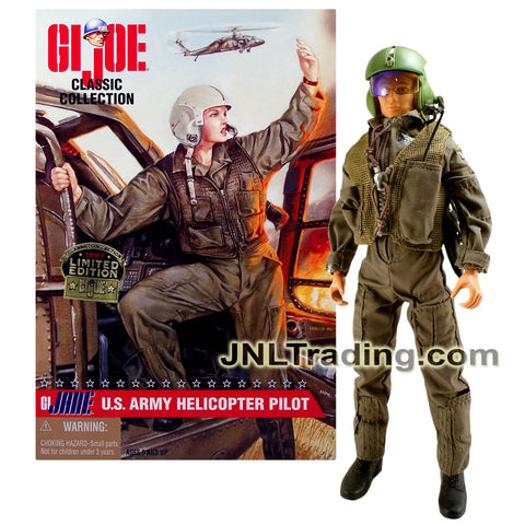 Year 1997 GI JOE Classic Collection 12 Inch Soldier Figure - Red Hair US ARMY HELICOPTER PILOT with Radio, Vest, Gun, Jump Suit, Helmet and Dog Tags