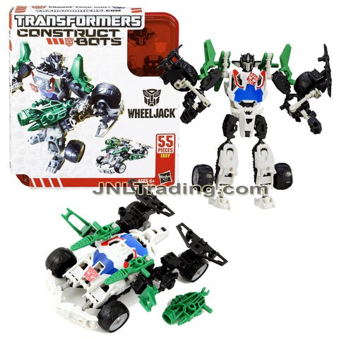 Year 2013 Transformers Construct-Bots Series 6 Inch Tall Elite Class Figure - Autobot WHEELJACK with Vehicle Mode as Sports Car (55 Pcs)