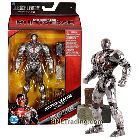 DC Comics Year 2017 Multiverse Justice League Series Exclusive 6 Inch Tall Figure - Masked CYBORG FHM02 with Atlantean, Human and Themysciran Mother Box's Part