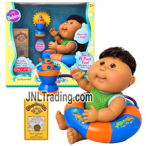 Year 2007 Cabbage Patch Kids Splash Babies 12 Inch Doll - HECTOR DIONISIO with Swim Ring, Shower Head, Birth Certificate & Adoption Papers (Jul 3rd)