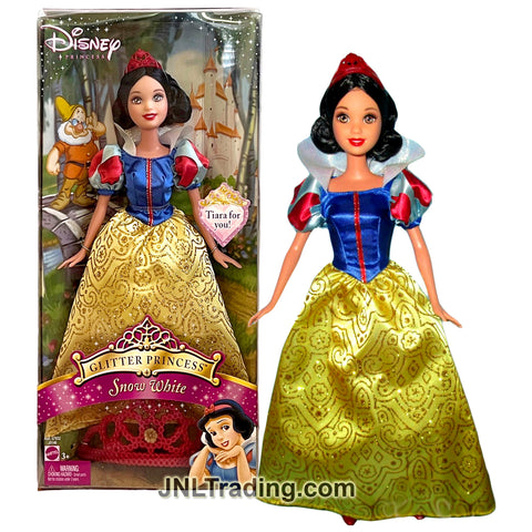 Year 2005 Disney Glitter Princess Series 12 Inch Doll - SNOW WHITE J0146 with Tiara