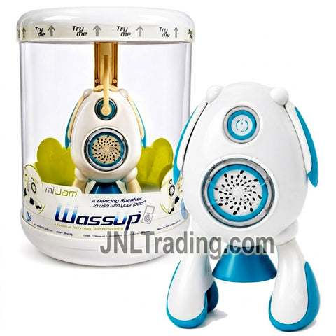 Year 2007 Robot Music Toy Collectible Electronic Gadget White Blue MiJam Wassup Interactive Dancing Speaker for iPod MP3 Player