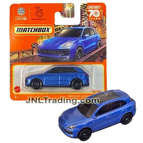 Year 2023 Matchbox MBX Metal Lifetime Series 1:64 Scale Die Cast Metal Car #78 - Blue Luxury SUV PORSCHE CAYENNE TURBO HXD46