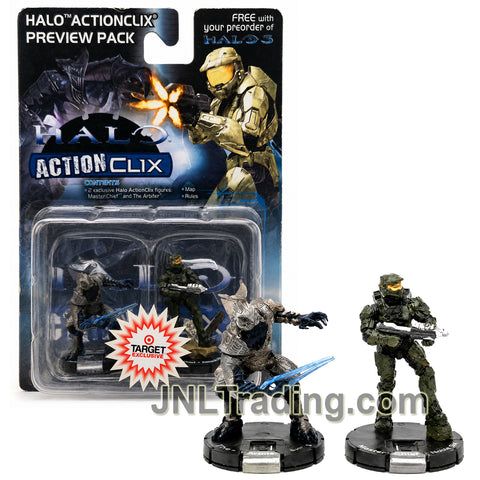 Year 2007 WizKids Halo ActionClix Preview Pack Target Exclusive 2-Figure Collectible Miniatures Set - Master Chief & The Arbiter