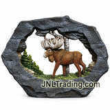 Regal Elites 7-Inch Moose in Rock Cave Woodland Scene Resin Figurine Wildlife Home Décor 7-348/03