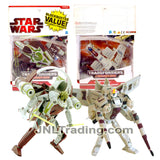 Year 2009 Star Wars Transformers Crossovers 2 Pack 7 Inch Tall Figure - CLONE PILOT to Republic Gunship and KIT FISTO to Jedi Starfighter