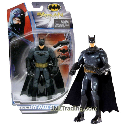 Year 2013 DC Comics Total Heroes Series 6 Inch Tall Action Figure - BATMAN BHD47 with Gun and 2 Batarangs