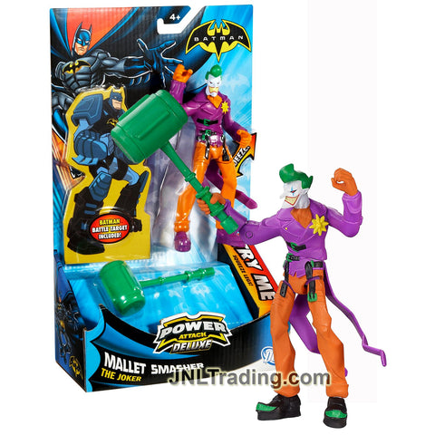 Year 2011 DC Batman Power Attack Deluxe Series 6 Inch Tall Figure - Mallet Smasher THE JOKER with Pound Attack, Hammer and Battle Target