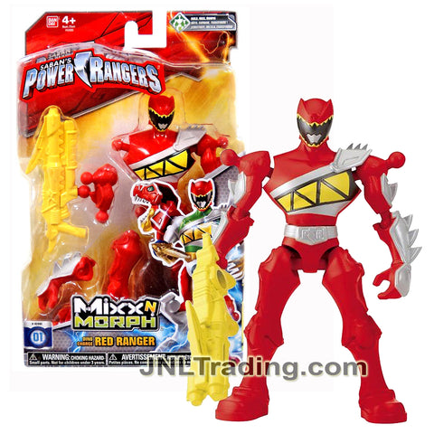 Year 2015 Saban's Power Rangers Mixx N Morph Series 7 Inch Tall Action Figure - Dino Charge RED RANGER with Blaster