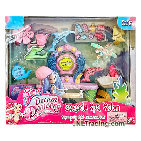 Year 2006 Sky Dream Dancers SEASIDE SPA SALON Set with Sprite Breez, Flirty Fish Bowl, Shell Dryer, Dressing Table and Lounge Chair