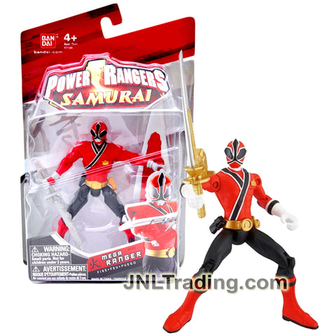 Year 2011 Power Rangers Samurai Series 4 Inch Tall Action Figure - Red Fire Mega Ranger with Sword and Zanbato