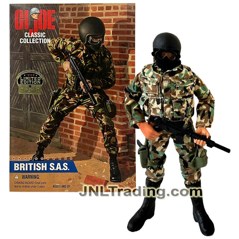 Year 1996 GI JOE Classic Collection Series 12 Inch Tall Soldier Figure - BRITISH Elite Force S.A.S with Face Mask, Gun, Grenades and Assault Rifle
