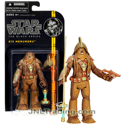 Year 2013 Star Wars The Black Series 4.5 Inch Figure #15 - MERUMERU with Helmet, Blaster and Battle Staff with Removable Handle