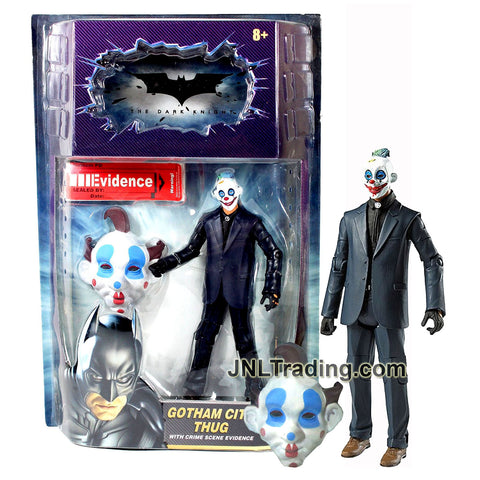 Year 2008 DC Comics Batman The Dark Knight 6 Inch Tall Figure - GOTHAM CITY THUG with Crime Scene Evidence Label and Mask of Smoochie Clown