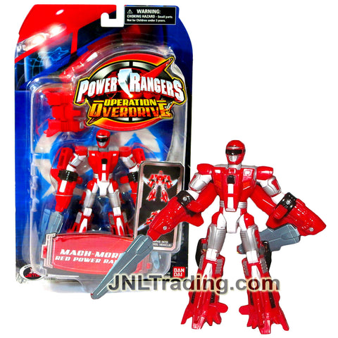 Year 2006 Power Rangers Operation Overdrive Series 6 Inch Tall Action Figure : MACH-MORPH RED POWER RANGER that Morphs to Jet Plane