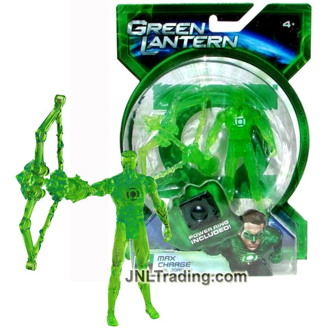 Year 2010 DC Green Lantern Movie Power Ring Series 4 Inch Tall Action Figure - GL02 MAX CHARGE HAL JORDAN with Crossbow Construct & Ring For You