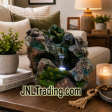 Amy & Addy 6 Inch Tall Cascading Waterfall Tabletop Fountain Rock Garden Indoor Home Décor 2428