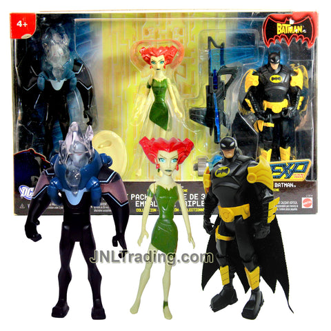 Year 2006 The Batman EXP Extreme Power Series 3 Pack 5 Inch Tall Action Figure Set - MR. FREEZE, POISON IVY and CRIMINAL CAPTURE BATMAN with Power Key
