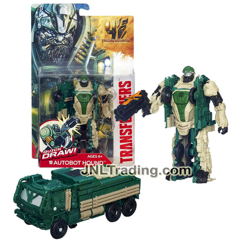 Year 2013 Transformers Movie Age of Extinction Series Power Attacker 5.5 Inch Tall Figure - AUTOBOT HOUND with Quick Draw Action (Tactical Vehicle)