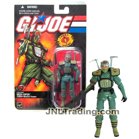 Year 2005 GI JOE A Real American Heroes Series 4 Inch Figure - Cobra Medical Trooper MEDI-VIPER with Commando Knife and Assault Rifle