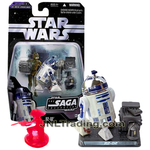 Year 2006 Star Wars Saga Collection The Empire Strikes Back Series 3 Inch Figure : R2-D2 with Case, Toolbox, Display Base and Rebel Trooper Hologram