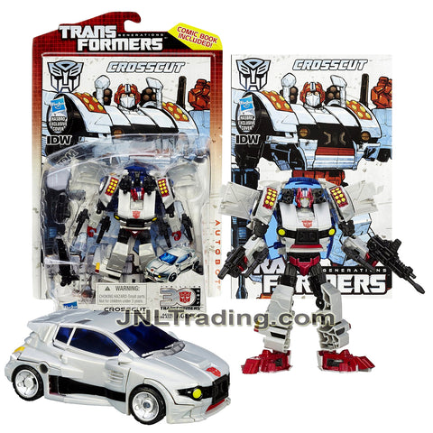 Year 2013 Transformers Generations Thrilling 30 Series Deluxe Class 5.5 Inch Tall Figure - Autobot CROSSCUT with Blaster and Rifle (Sports Car)