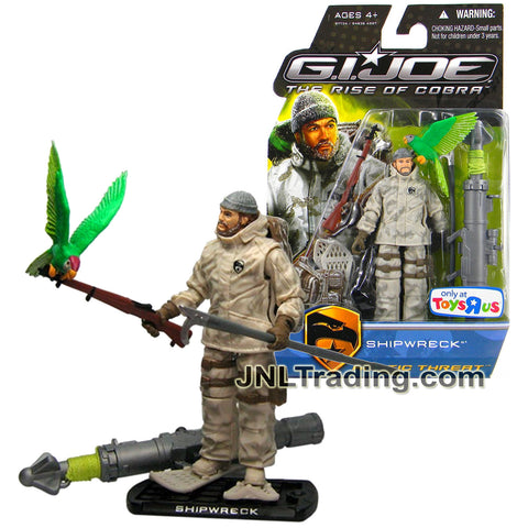 Year 2009 GI JOE Movie The Rise of Cobra 4 Inch Figure - Arctic Threat SHIPWRECK with Parrot Pet Polly, Rifle, Pike, Snow Sandals and Display Base