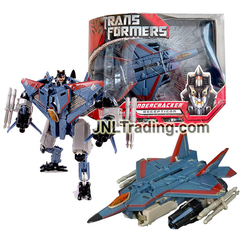 Year 2007 Transformers Movie Series Voyager Class 7 Inch Tall Figure - Decepticon THUNDERCRACKER with Arm Missile Launchers (F-22 Raptor)
