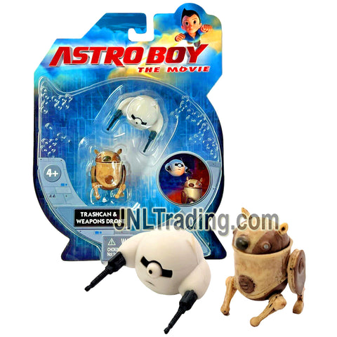 Year 2009 Astro Boy The Movie Series 2 Pack Figure Set - TRASHCAN & WEAPONS DRONE