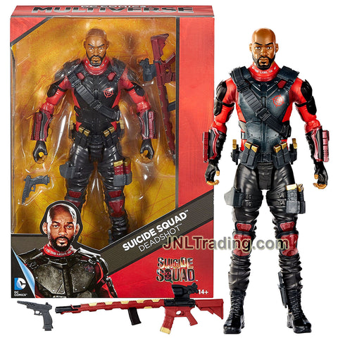 Year 2016 DC Comics Multiverse Suicide Squad Series 12 Inch Tall Figure - DEADSHOT (Will Smith) with Gun and Sniper Rifle