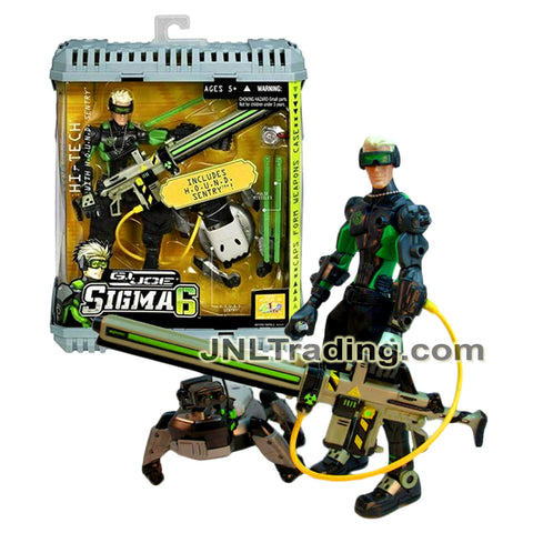 Year 2006 GI JOE Sigma 6 Classified Series 8 Inch Figure : HI-TECH with HOUND Sentry, SCARR Blaster, Pulse Missiles and Weapons Case