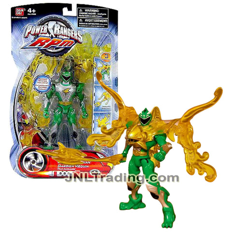 Year 2009 Power Rangers RPM 5.5 Inch Tall Figure - Auxiliary Trax SHARK GUARDIAN with Green Ranger Plus Weapon and Accessories