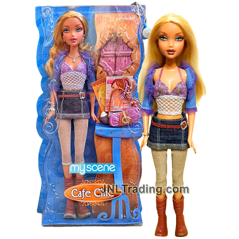 Year 2007 My Scene Cafe Chic 12 Inch Doll - KENNEDY M2842 in Denim Outfit with Purse, Coffee Mug and Hairbrush
