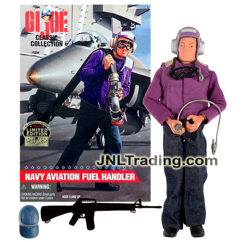 Year 1997 GI JOE Classic Collection Series 12 Inch Soldier Figure - Caucasian NAVY AVIATION FUEL HANDLER with Ground Cable, Clasp and M-16 Rifle