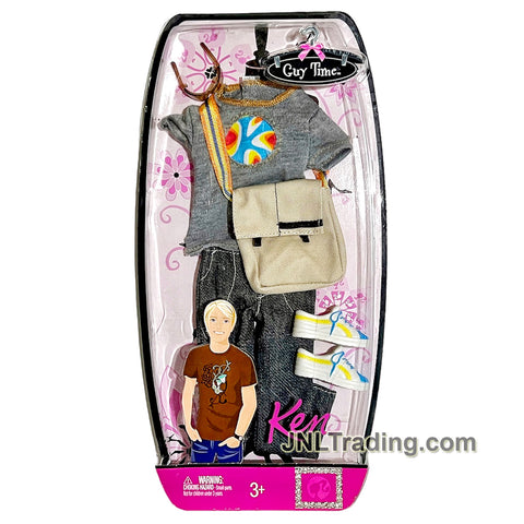 Year 2007 Barbie Ken Fashion Fever Series Accessory Pack - GUY TIME CASUAL OUTFIT L9797 with Sunglasses, Satchel Bag and Shoes