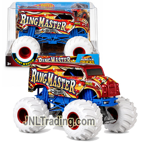 Year 2018 Hot Wheels Monster Trucks 1:24 Scale Die-Cast Metal Truck - RING MASTER FYJ87 with White Monster Tires & 4-Wheel Steering