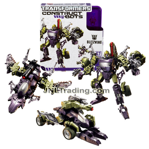 Year 2013 Transformers Construct-Bots 6 Inch Tall Triple-Changers Class Figure - BLITZWING with Alternative Mode as Tank or Fighter Jet (67 Pcs)
