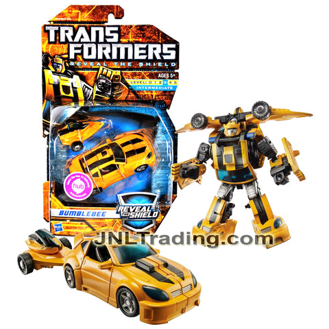 Year 2010 Transformer Reveal The Shield Deluxe Class 6 Inch Tall Figure - BUMBLEBEE with Jet Pack that Convert to Wave Crusher and Trailer (Cruiser)